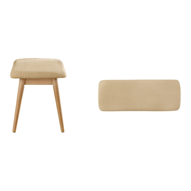 Mid-Century Modern Tapered Upholstered Dining Bench