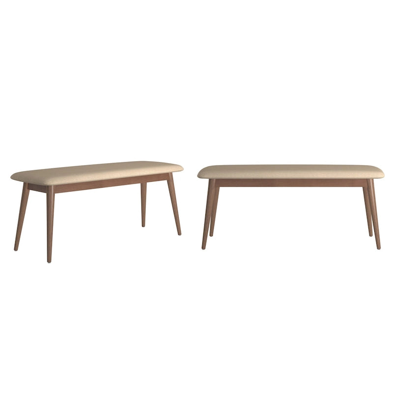 Jídelní lavice čalouněná, zúžená, ve stylu Mid-Century Modern