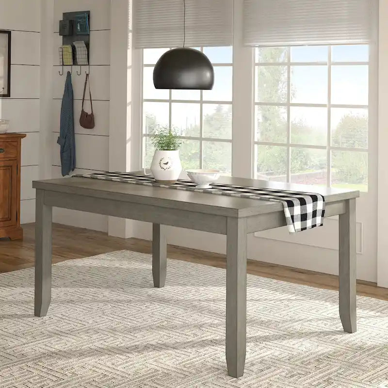 Solid Wood Rectangular Dining Table with Two Drawers