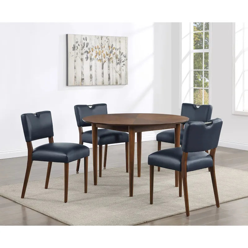 Walnut 47-inch Round Leg Dining Table