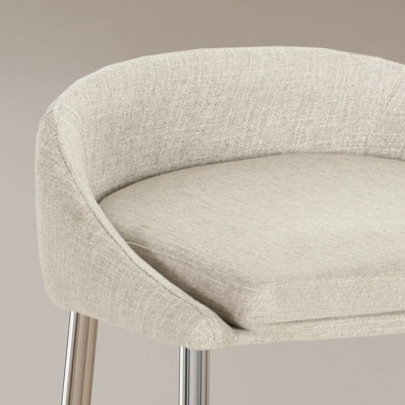 Bandini Modern Upholstered Counter Stools with Chrome Legs (Set of 2)