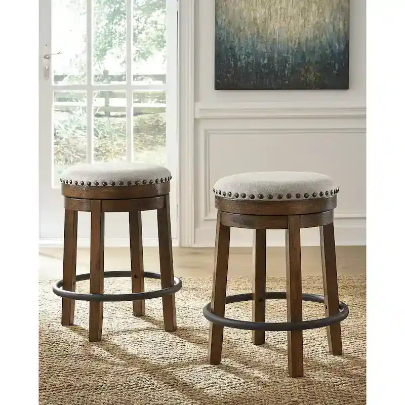 Rustic Industrial Swivel Bar Stool