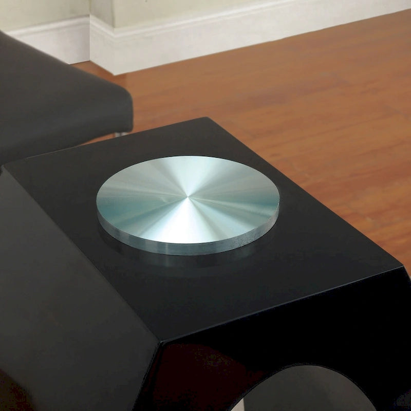 Contemporary 63-inch Double Ring Glass Top Dining Table