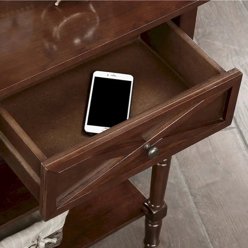 2 Drawer Console Table with Shelves