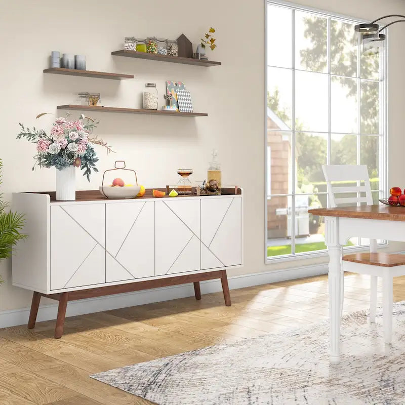55" černá komoda do jídelny, kuchyňská odkládací skříňka s úložným prostorem