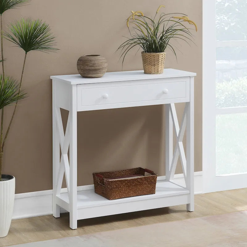 1 Drawer Entryway Hall Table with Shelf