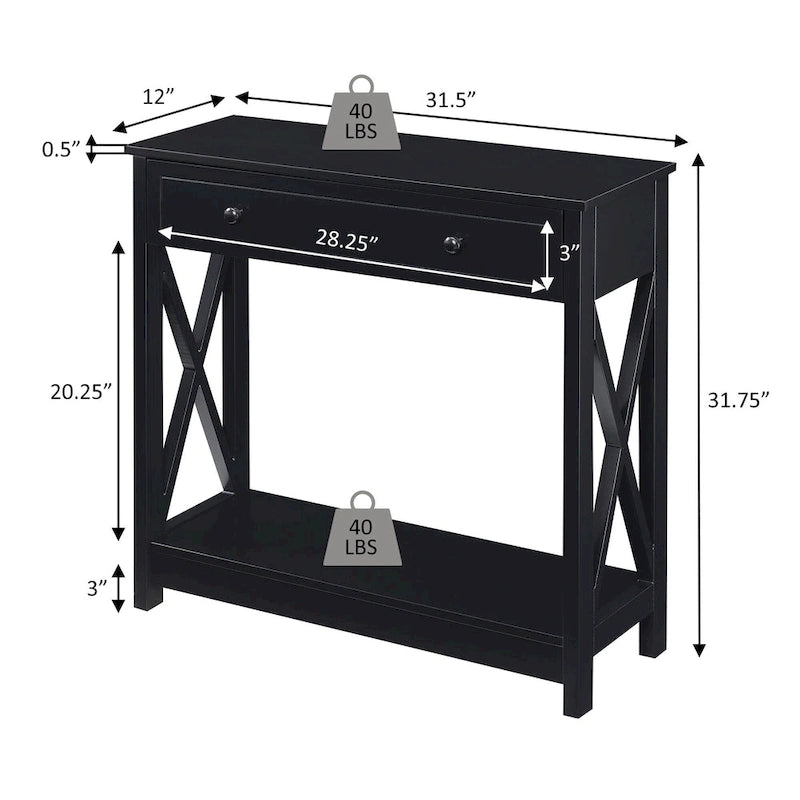 1 Drawer Entryway Hall Table with Shelf
