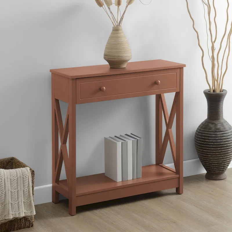 1 Drawer Entryway Hall Table with Shelf