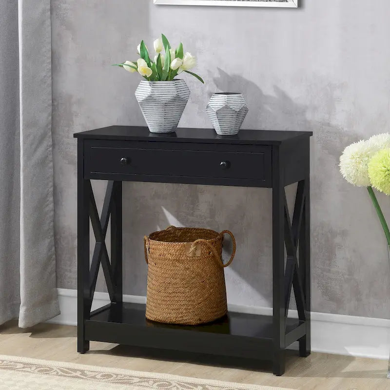 1 Drawer Entryway Hall Table with Shelf