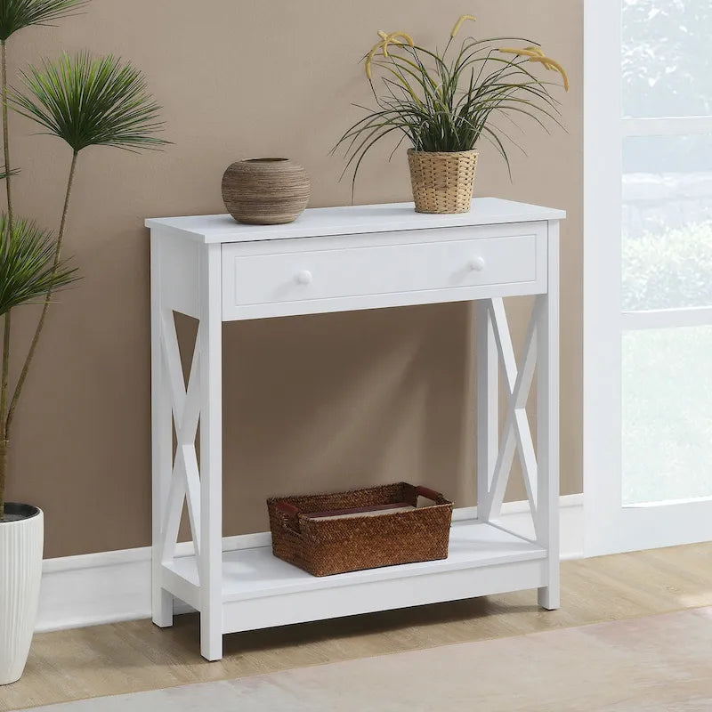 1 Drawer Entryway Hall Table with Shelf