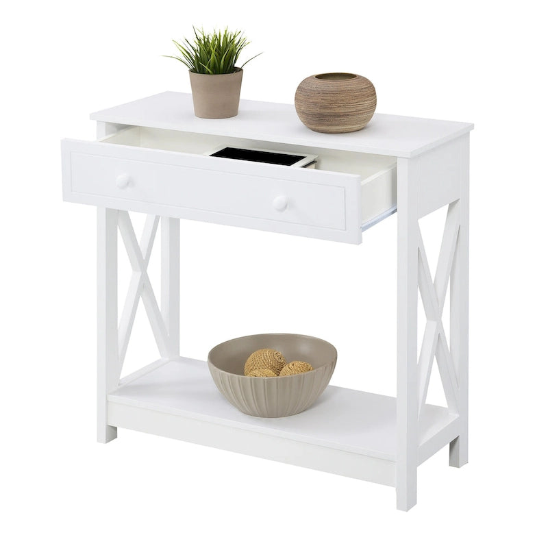 1 Drawer Entryway Hall Table with Shelf
