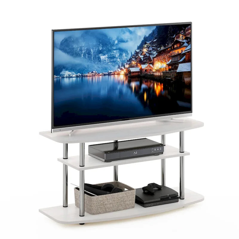 3-Tier TV Stand for TV up to 46", Black Oak