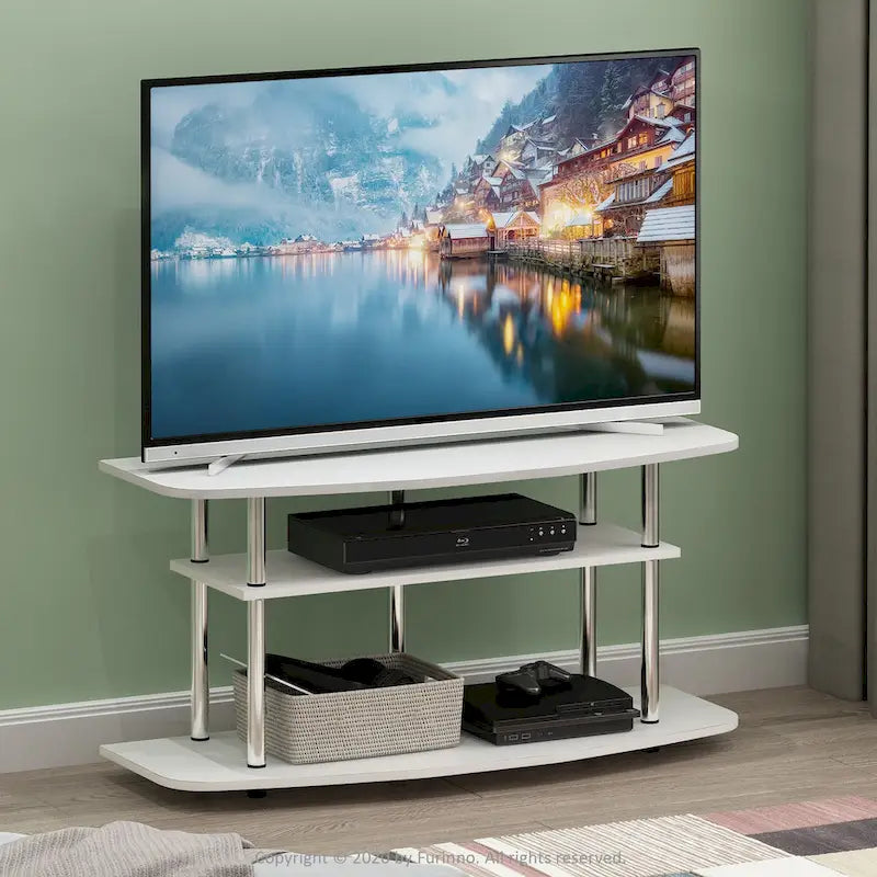 3-Tier TV Stand for TV up to 46", Black Oak