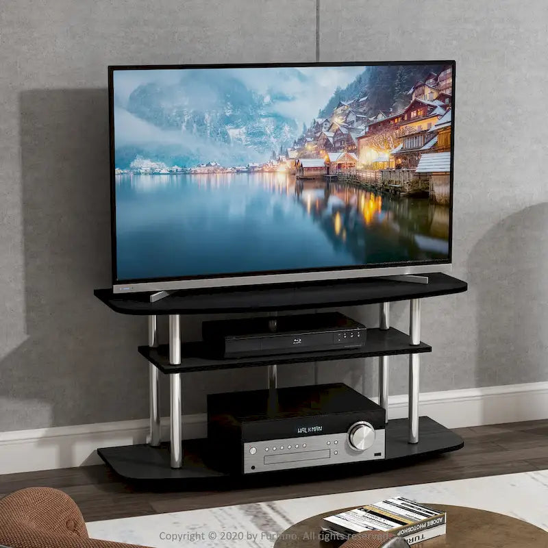 3patrový TV stolek pro TV do 46", černý dub