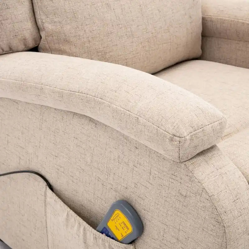 Massage Chair Cream Fabric - 71 x 92 x 96 cm