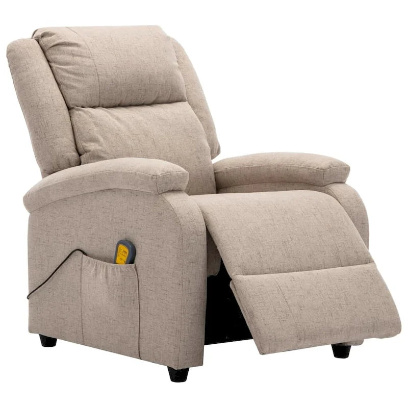 Massage Chair Cream Fabric - 71 x 92 x 96 cm