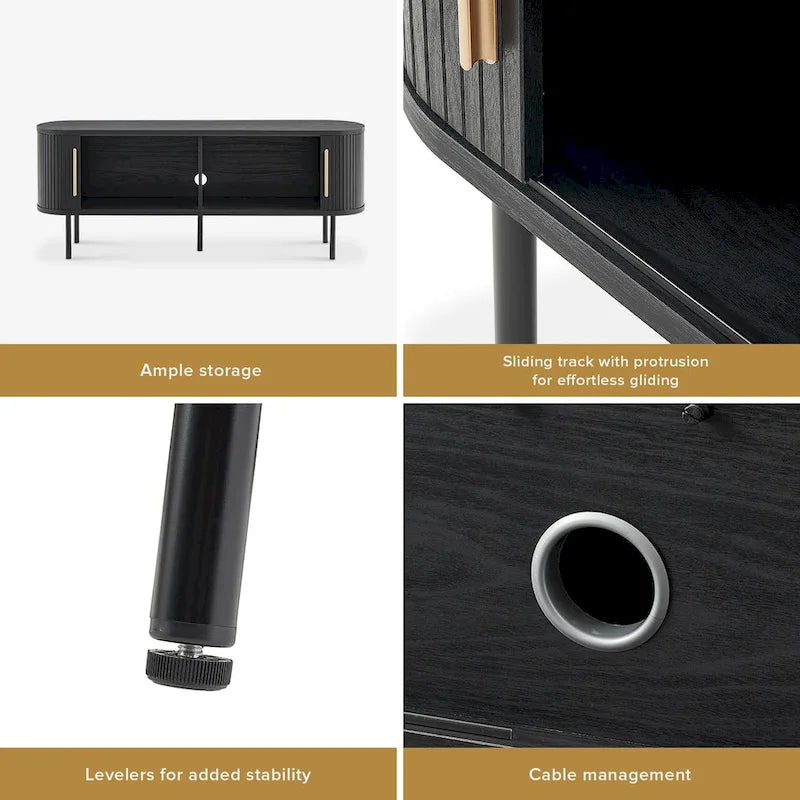 59 Tambour TV Stand, Fluted Entertainment Center