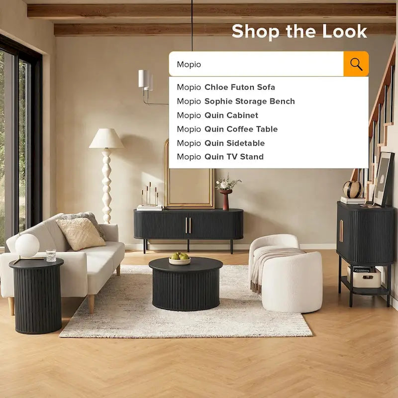 TV stolek Tambour, 59", drážkovaná TV skříňka
