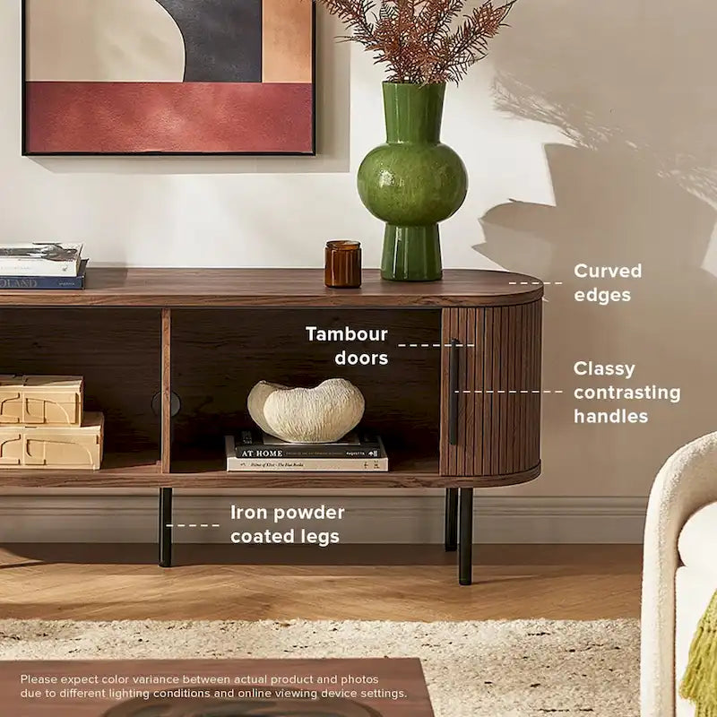 TV stolek Tambour, 59", drážkovaná TV skříňka