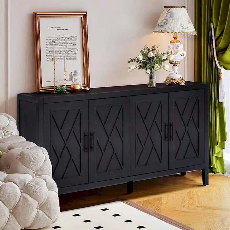 4 Door Wooden Twill Sideboard