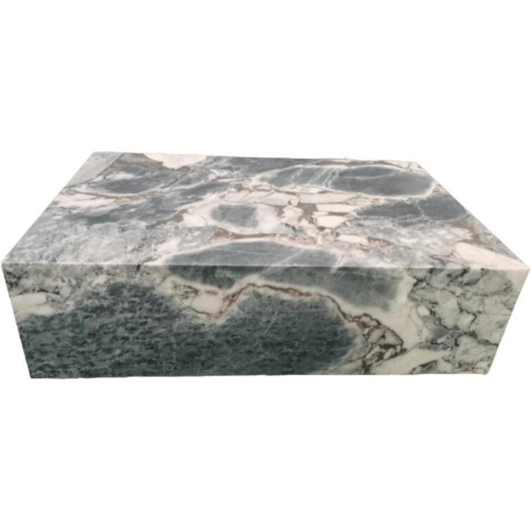 Genuine Marble Block Coffee Table - Blue Galaxy Marble